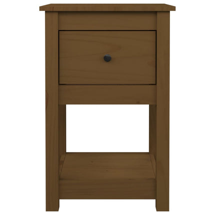 Sängbord 2 st honungsbrun 40x35x61,5 cm massiv furu