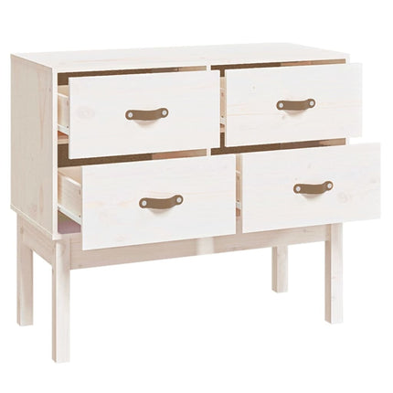Konsolbord vit 90x40x78 cm massiv furu