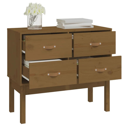Konsolbord honungsbrun 90x40x78 cm massiv furu