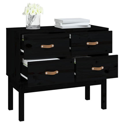 Konsolbord svart 90x40x78 cm massiv furu