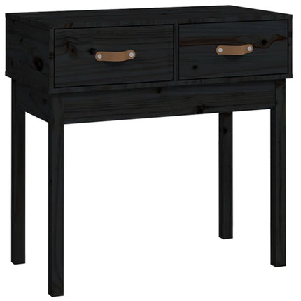 Konsolbord svart 76,5x40x75 cm massiv furu