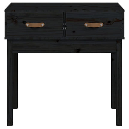 Konsolbord svart 76,5x40x75 cm massiv furu