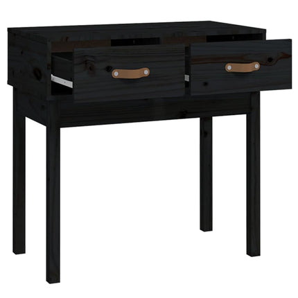 Konsolbord svart 76,5x40x75 cm massiv furu