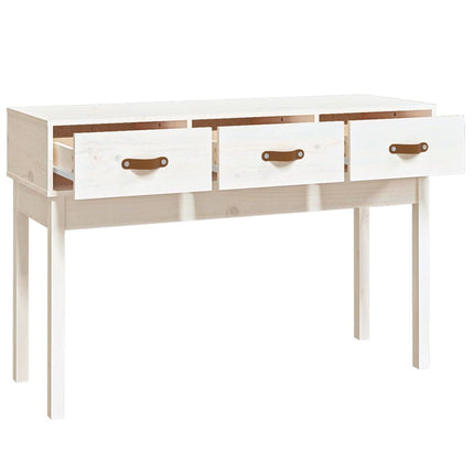 Konsolbord vit 114x40x75 cm massiv furu