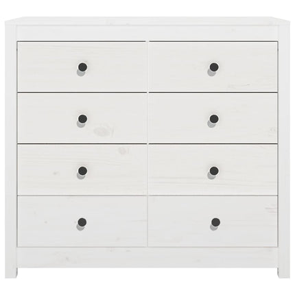 Sidoskåp vit 100x40x90 cm massiv furu