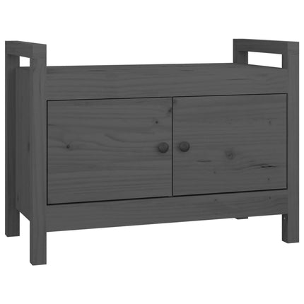 Skobänk grå 80x40x60 cm massiv furu
