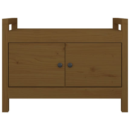 Skobänk honungsbrun 80x40x60 cm massiv furu