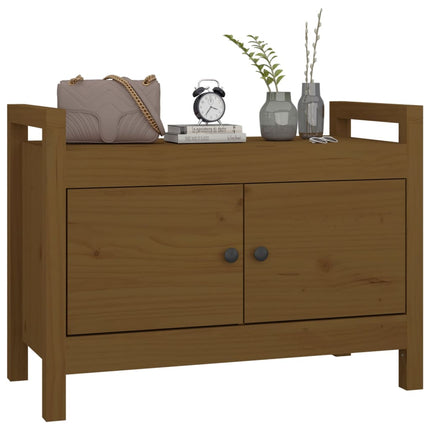 Skobänk honungsbrun 80x40x60 cm massiv furu