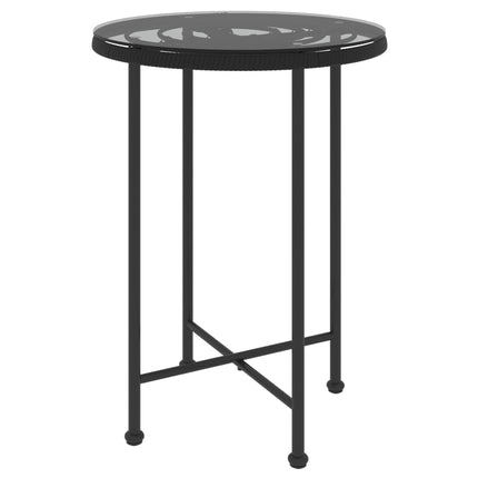 Matbord svart Ø55 cm härdat glas och stål