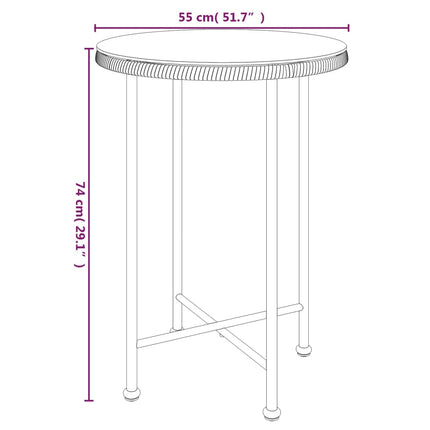 Matbord svart Ø55 cm härdat glas och stål