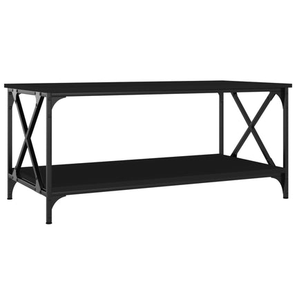 Soffbord svart 100x50x45 cm konstruerat trä och järn