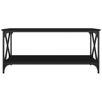 Soffbord svart 100x50x45 cm konstruerat trä och järn