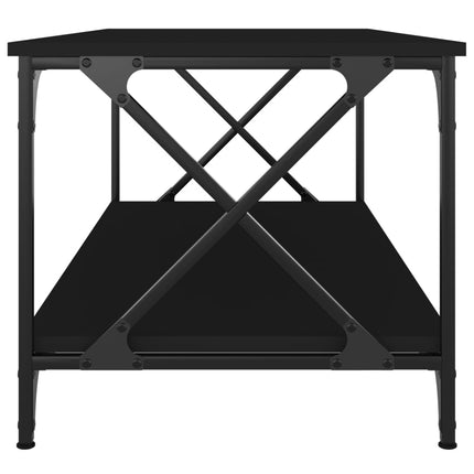 Soffbord svart 100x50x45 cm konstruerat trä och järn