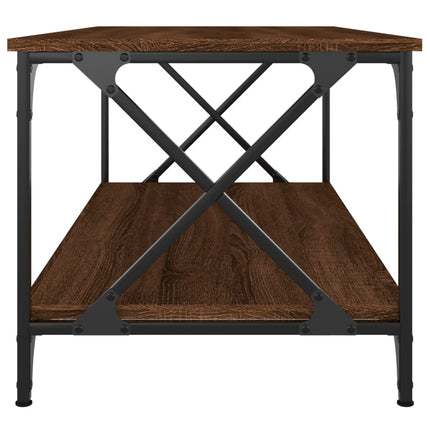 Soffbord brun ek 100x50x45 cm konstruerat trä och järn