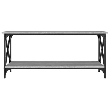 Soffbord grå sonoma 100x45x45 cm konstruerat trä och järn