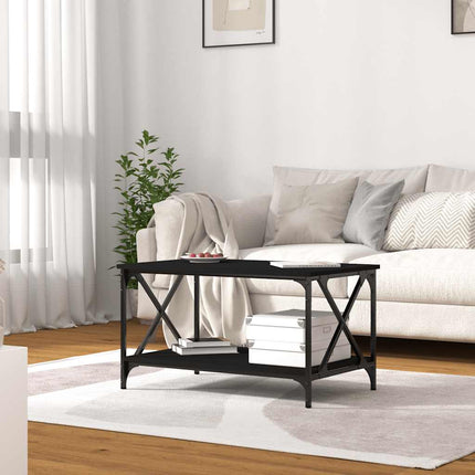 Soffbord svart 80x50x45 cm konstruerat trä och järn