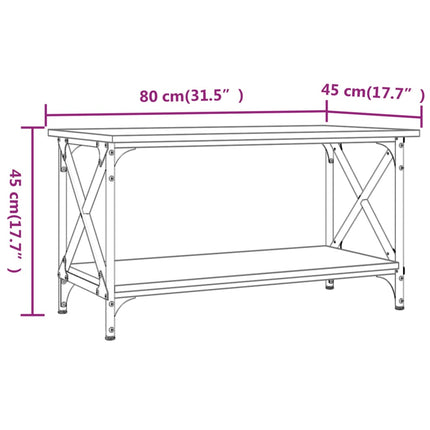 Soffbord sonoma-ek 80x45x45 cm konstruerat trä och järn