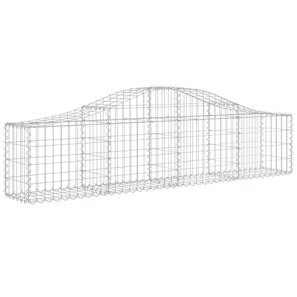 Gabion bågformad 5 st 200x30x40/60 cm galvaniserat järn
