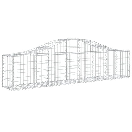 Gabion bågformad 7 st 200x30x40/60 cm galvaniserat järn