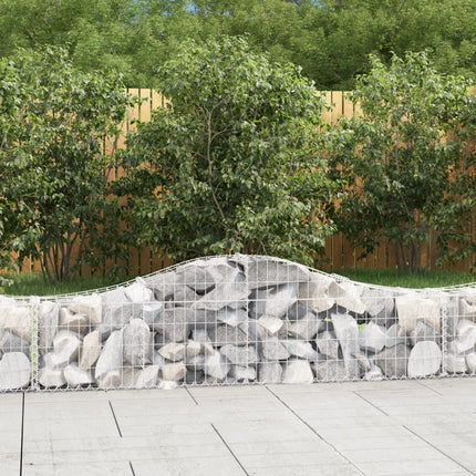 Gabion bågformad 8 st 200x30x40/60 cm galvaniserat järn