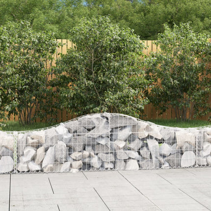 Gabion bågformad 15 st 200x30x40/60 cm galvaniserat järn