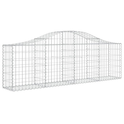 Gabion bågformad 2 st 200x30x60/80 cm galvaniserat järn