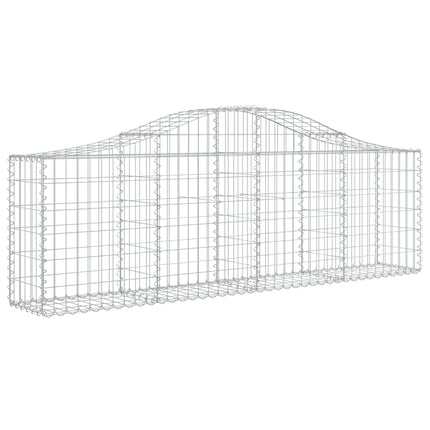 Gabioner bågformade 7 st 200x30x60/80 cm galvaniserat järn