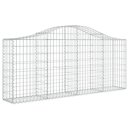 Gabioner bågformade 2 st 200x30x80/100 cm galvaniserat järn