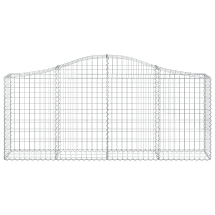 Gabioner bågformade 2 st 200x30x80/100 cm galvaniserat järn