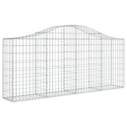 Gabioner bågformade 5 st 200x30x80/100 cm galvaniserat järn