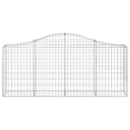 Gabioner bågformade 6 st 200x30x80/100 cm galvaniserat järn