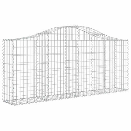 Gabioner bågformade 8 st 200x30x80/100 cm galvaniserat järn