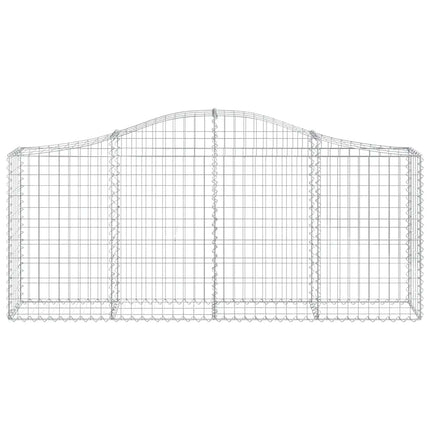 Gabioner bågformade 8 st 200x30x80/100 cm galvaniserat järn