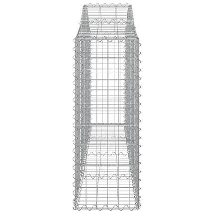 Gabioner bågformade 8 st 200x30x80/100 cm galvaniserat järn