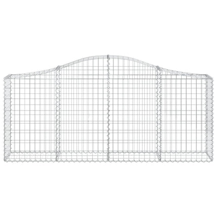 Gabioner bågformade 9 st 200x30x80/100 cm galvaniserat järn
