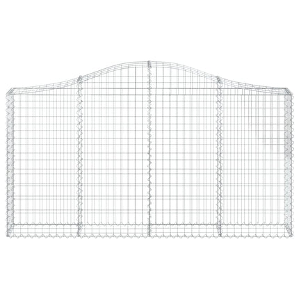 Gabioner bågformade 3 st 200x30x100/120 cm galvaniserat järn