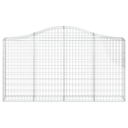 Gabioner bågformade 4 st 200x30x100/120 cm galvaniserat järn