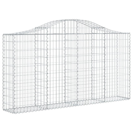 Gabioner bågformade 5 st 200x30x100/120 cm galvaniserat järn
