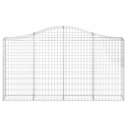 Gabioner bågformade 7 st 200x30x100/120 cm galvaniserat järn