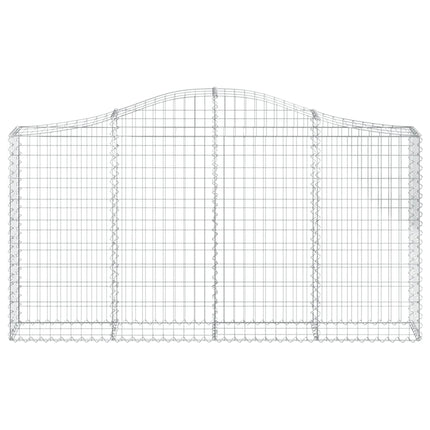 Gabioner bågformade 8 st 200x30x100/120 cm galvaniserat järn