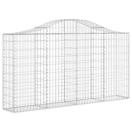 Gabioner bågformade 13 st 200x30x100/120 cm galvaniserat järn