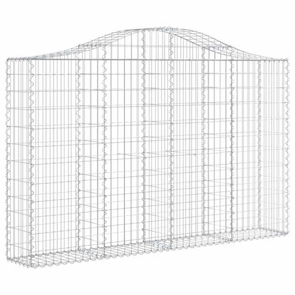 Gabioner bågformade 3 st 200x30x120/140 cm galvaniserat järn
