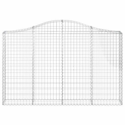 Gabioner bågformade 3 st 200x30x120/140 cm galvaniserat järn