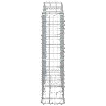 Gabioner bågformade 3 st 200x30x120/140 cm galvaniserat järn