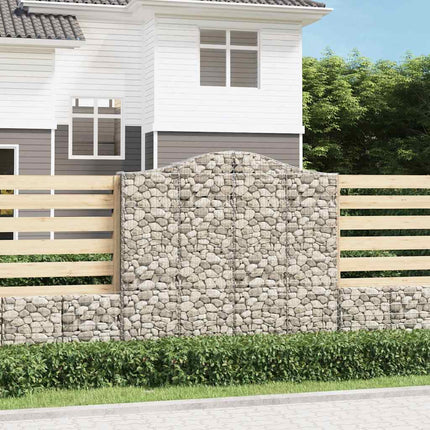 Gabioner bågformade 3 st 200x30x180/200 cm galvaniserat järn