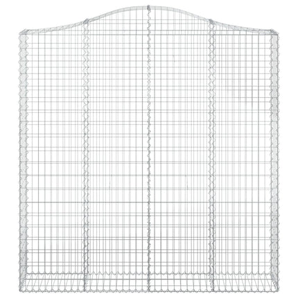 Gabioner bågformade 2 st 200x30x200/220 cm galvaniserat järn