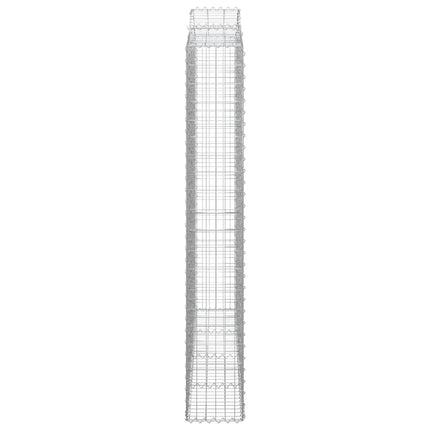 Gabioner bågformade 2 st 200x30x200/220 cm galvaniserat järn