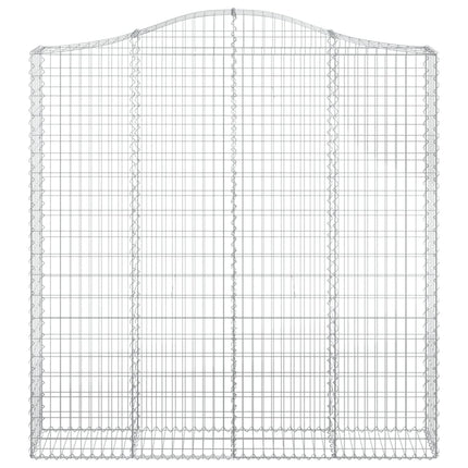 Gabioner bågformade 4 st 200x30x200/220 cm galvaniserat järn