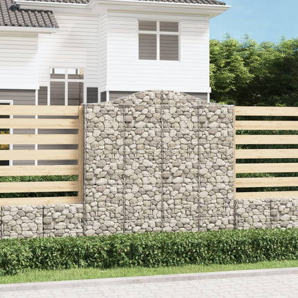 Gabioner bågformade 6 st 200x30x200/220 cm galvaniserat järn