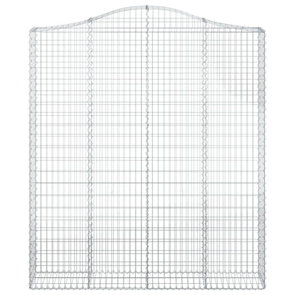 Gabioner bågformade 2 st 200x30x220/240 cm galvaniserat järn